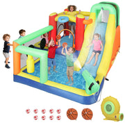 Castillo Inflable Acuatico 9 en 1 con Tobogan y Piscina ¨C zephmum ¨C 550W