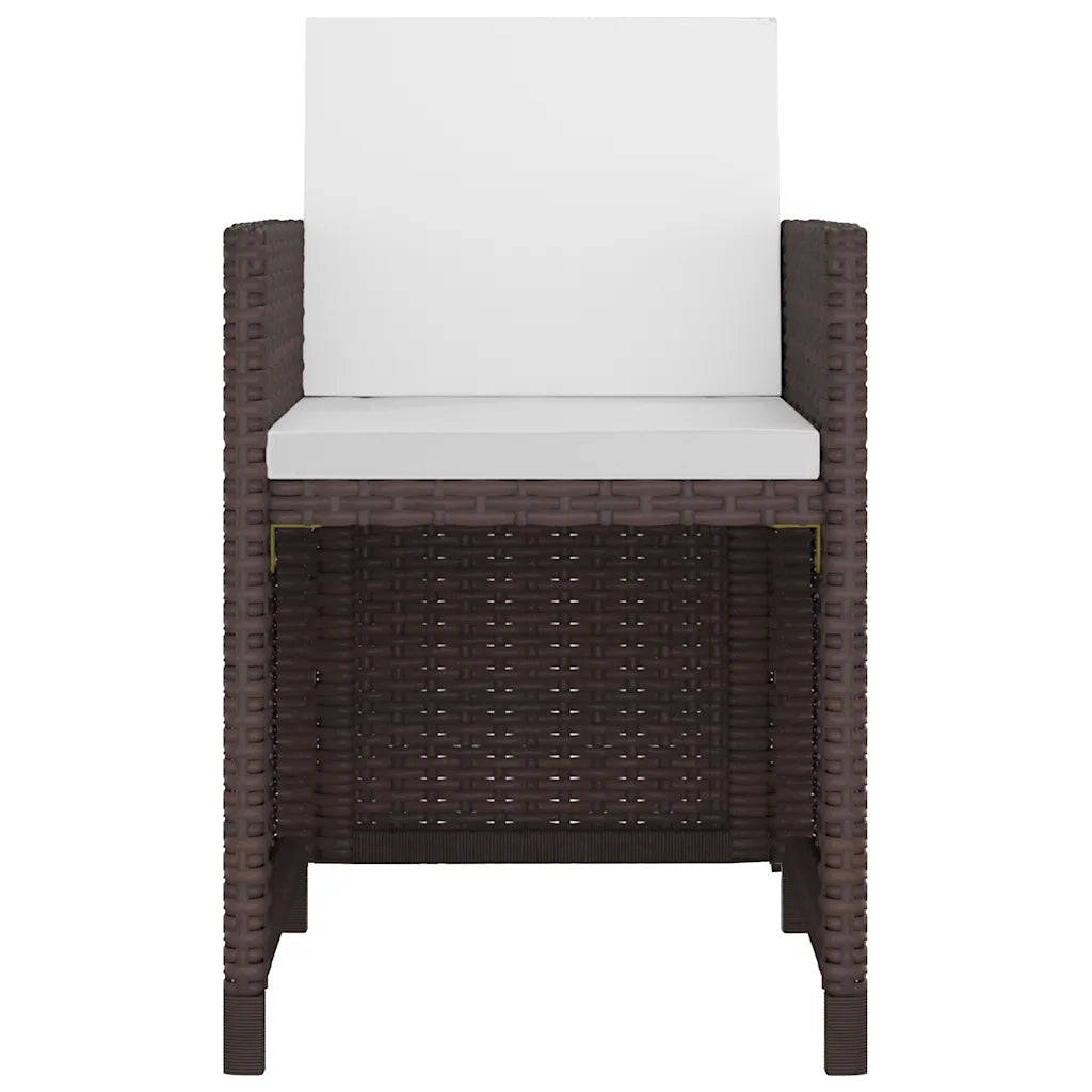 Set da Pranzo da Giardino 13 pz con Cuscini Polyrattan Marrone cod mxl 36184