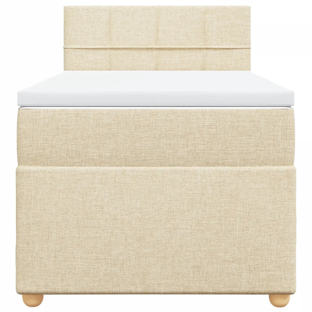 Giroletto a Molle con Materasso Crema 100x200 cm in Tessuto 3288896