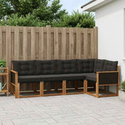 Set di divani da esterno 5 pz Naturale e Nero 3381944