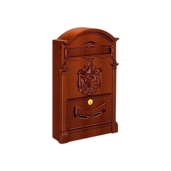 Alubox 62359 Residence Cassetta Postale Alluminio Pressofuso Uso Esterno Serratura Ottone 41x26x9 cm colore Ruggine