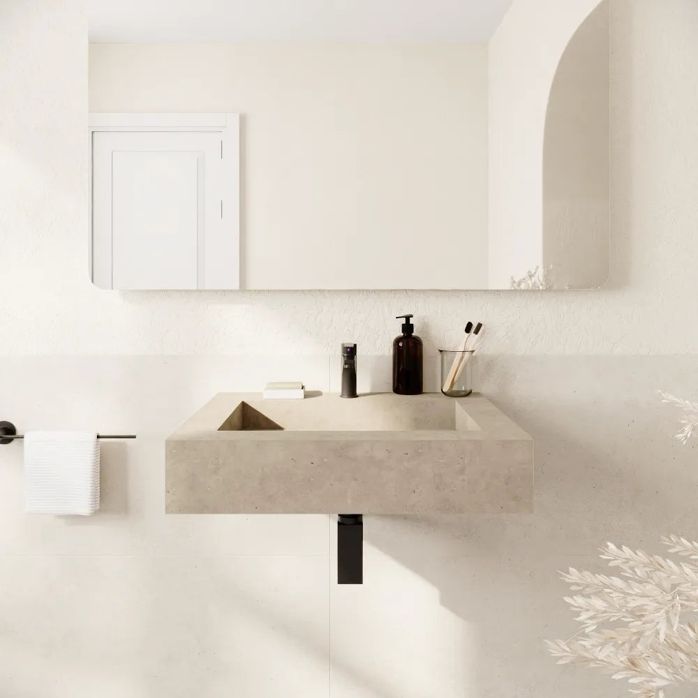 Lavabo sospeso in hpl 70cm effetto cemento | Baikal