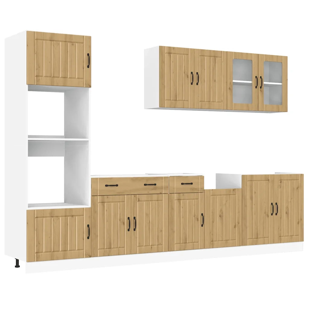 vidaXL Set Mobili da Cucina 7 pz Kalmar Rovere Artigianale Truciolato