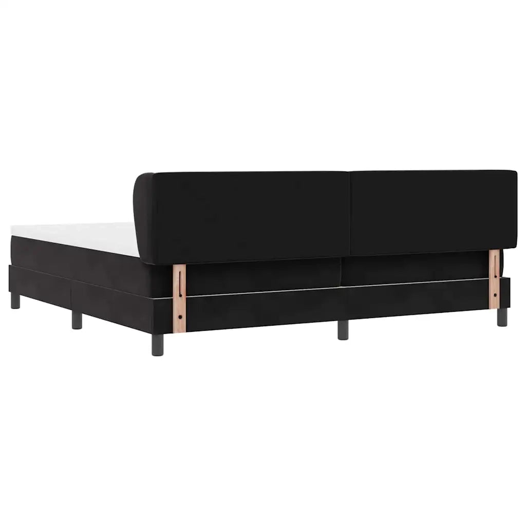 Letto a molle con materasso Nero 200 x 200 cm Velluto 3340354