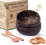 Set di preparazione di smoothie bowl da 2 pezzi con cucchiaio in legno e sottopiatto, muesli naturale, smoothie bowl, alimentazione vegana, colazione sostenibile, insieme base