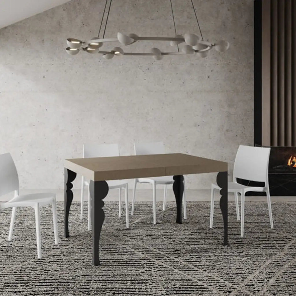 Tavolo allungabile 140/400x90 cm Paxon tortora gambe antracite