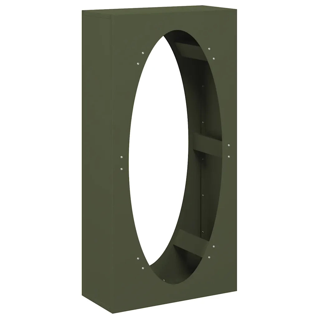 Rastrelliera per Legna da Ardere-Portalegna Verde Oliva 50x23x100 cm
