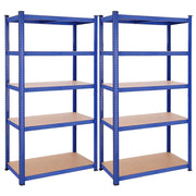 Scaffalatura metallica per carichi pesanti 200 x 100 x 50 cm 5 ripiani portata totale 875 kg (175 kg/ripiano) ripiani regolabili per garage/cantina nero 12_0005595