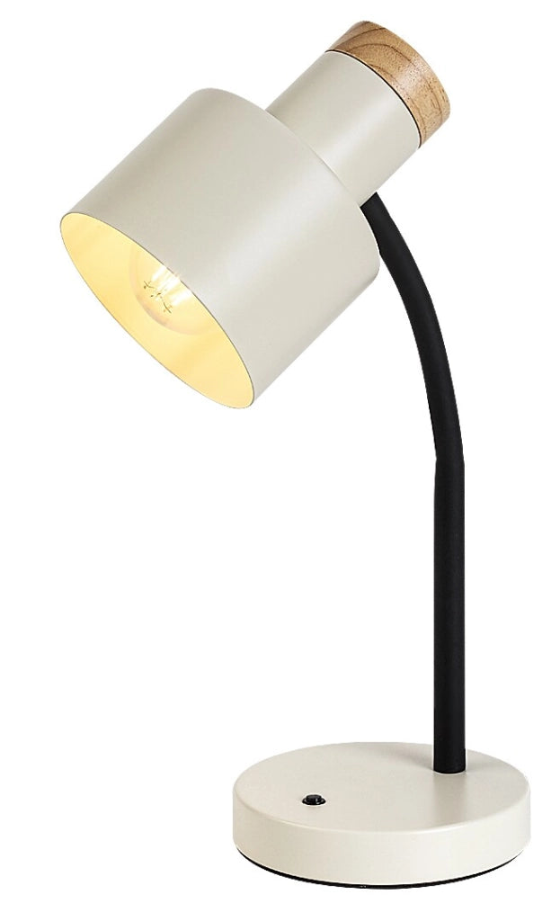 Lampada da scrivania Pastro 1xE27 nera avorio legno Rabalux