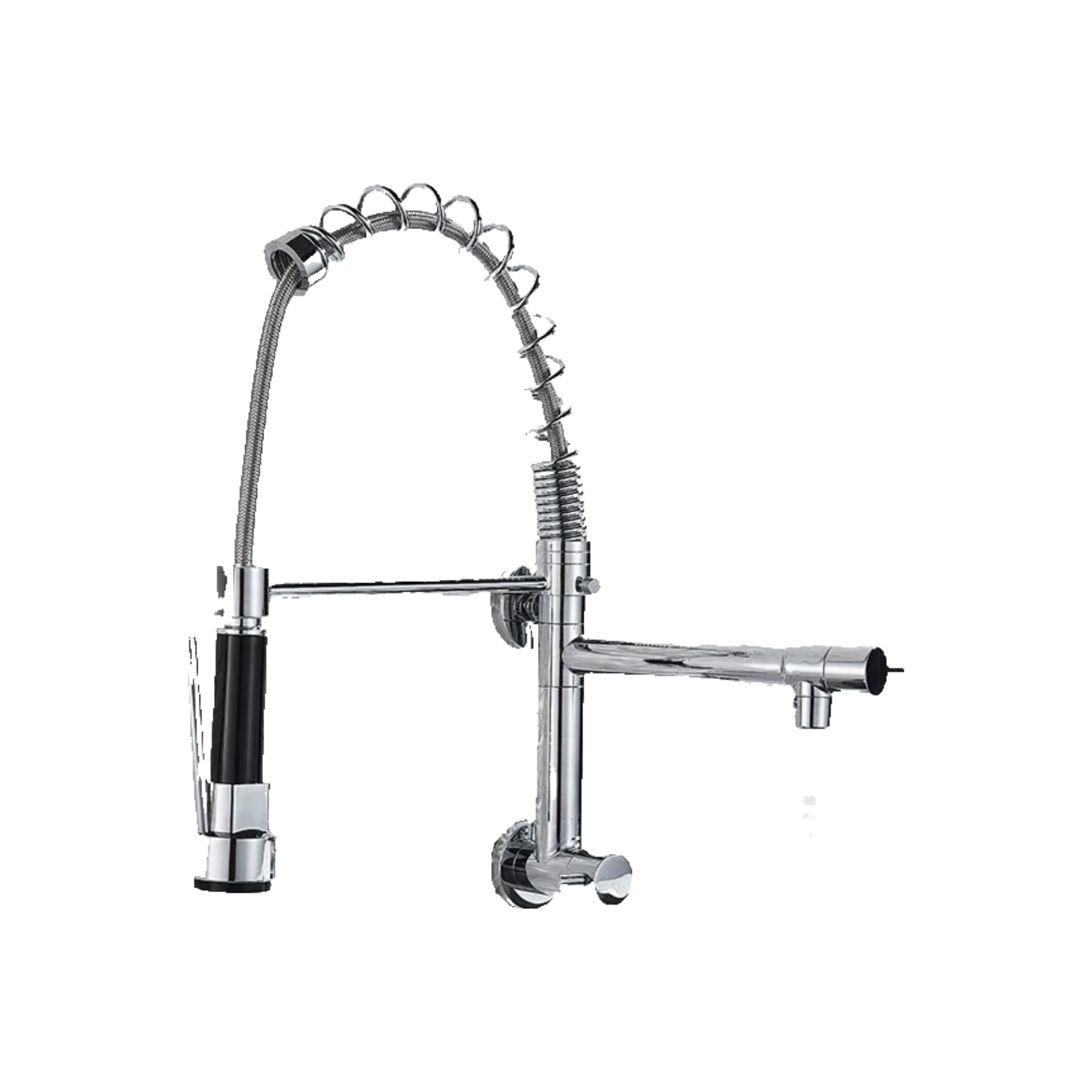 Björn |Gastronomia rubinetto acqua fredda monoforo a parete cromo|rubinetto cucina professionale acciaio inox due docce|lavello doppio ristorante