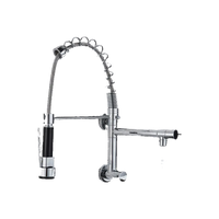 Björn |Gastronomia rubinetto acqua fredda monoforo a parete cromo|rubinetto cucina professionale acciaio inox due docce|lavello doppio ristorante