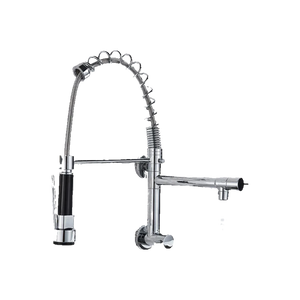 Björn |Gastronomia rubinetto acqua fredda monoforo a parete cromo|rubinetto cucina professionale acciaio inox due docce|lavello doppio ristorante