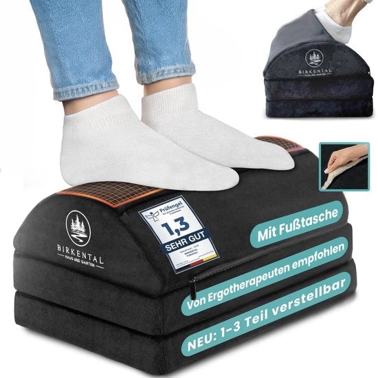Sedia per piedi 3-posizionale regolabile in altezza con cuscino per piedi morbido – Sedia per piedi regolabile in altezza ergonomico con superficie antiscivolo – Accessori per ufficio e scrivania – Sedia per piedi con cuscino per piedi