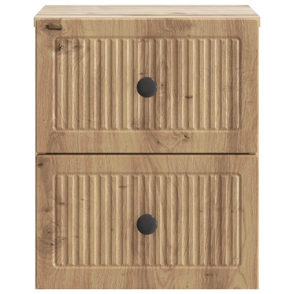 Comodino | Armadio da Notte | Mobiletto da notte a muro Rovere Artigianale 33 x 34,5 x 40 cm