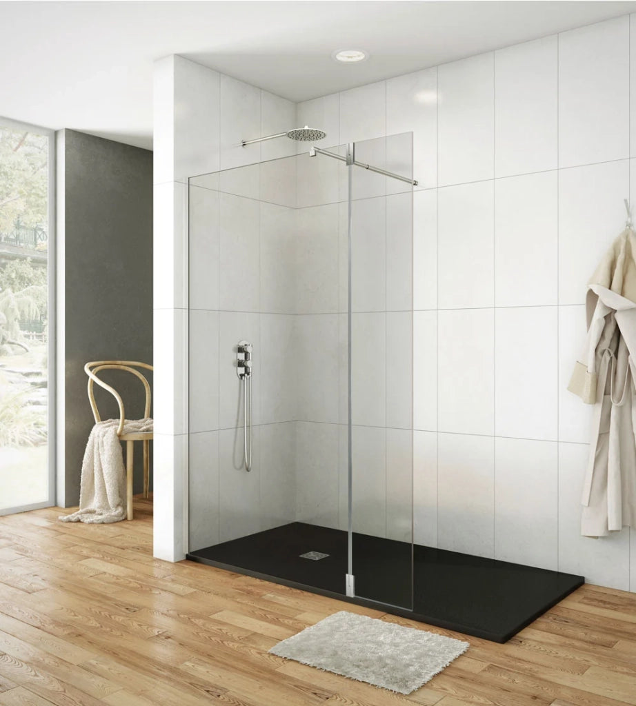 Parete doccia fissa Screen 8 mm 100 cm (96,5-98,0 cm) nichel, vetro trasparente