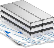 Set di 6 magneti neodymium, 40 x 10 x 3 mm, robusti con adesivo bimarginale, ideali per garage, cucina, laboratorio, ufficio, fai da te, frigorifero e lavagne bianche