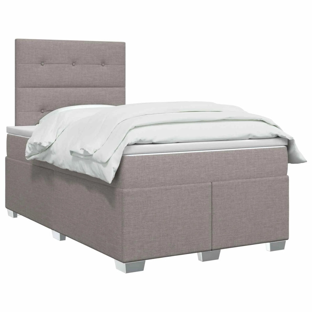 Letto box spring con materasso Tortora 120 x 200 cm Tessuto 3454849