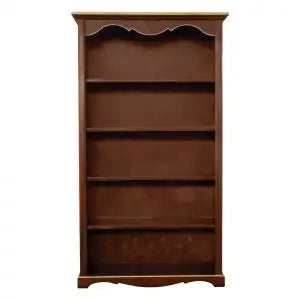 Libreria per soggiorno in legno mod provenzale arte povera noce scuro filo oro