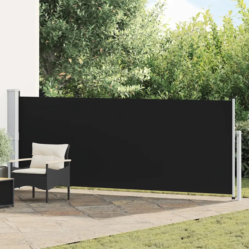 Tenda da Sole | Tenda laterale Retrattile per Patio 140x500 cm Nera