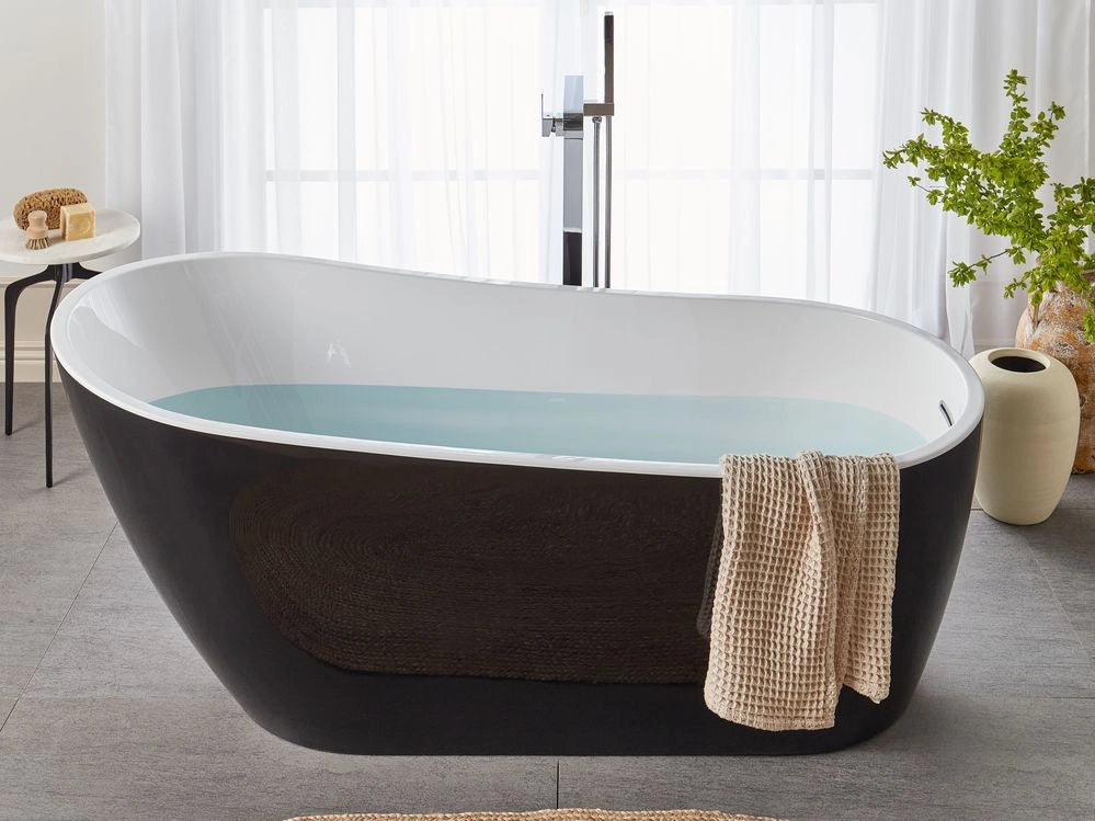 Vasca da bagno freestanding in acrilico sanitario bianco 170 x 78 cm stile moderno contemporaneo