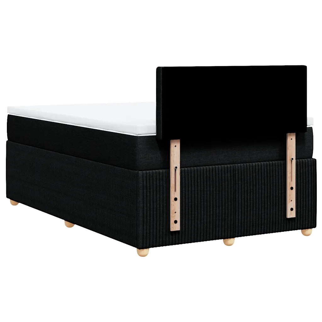 Giroletto a Molle con Materasso Nero 120x200 cm in Tessuto