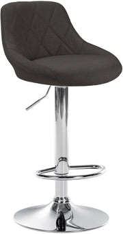 Sgabello bar LAZIO in tessuto grigio scuro,cromo