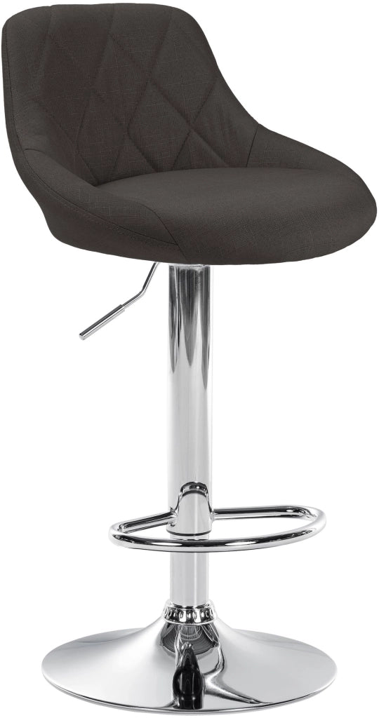 Sgabello bar LAZIO in tessuto grigio scuro,cromo