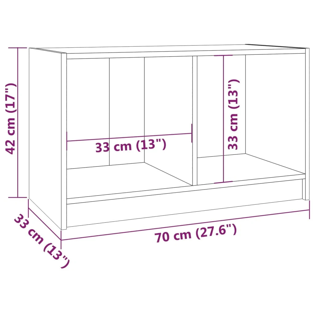 Mobile TV multimediale scaffale TV credenza mobile TV sala da pranzo soggiorno camera da letto 70 x 33 x 42 cm legno di pino massiccio bianco 02_0026176