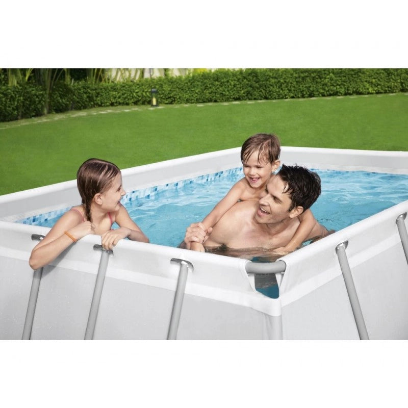Piscina fuori terra rettangolare con telaio in acciaio e pompa filtro inclusa, dimensioni 282x196x84 cm capacità 3662 L - Bestway
