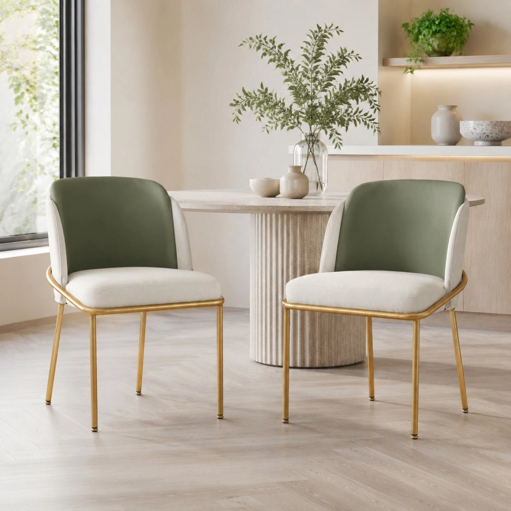 Sedia da pranzo 59.99x57.15x52.71 cm con piedini regolabili in metallo e legno beige