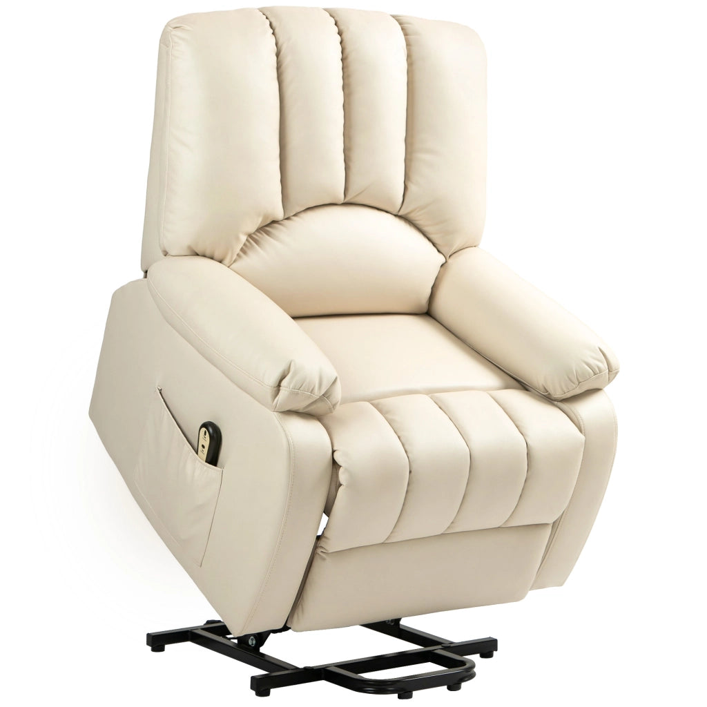 Poltrona relax elettrica alzapersona reclinabile con poggiapiedi e telecomando ¨C Xylo ¨C Beige
