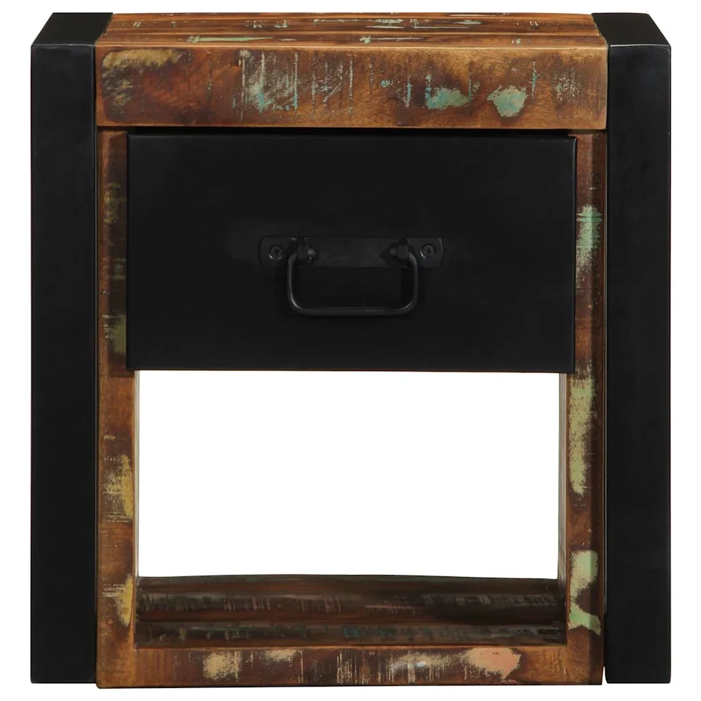 Comodini 2 pz Multicolore 40x35x40cm in Legno Massello Recupero