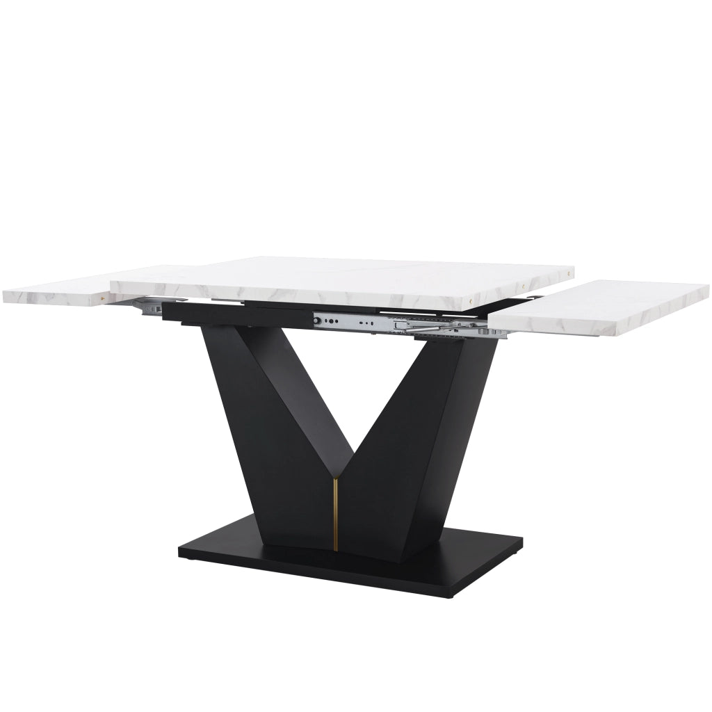 Tavolo da Pranzo Allungabile Salvaspazio ¨C Xylo ¨C Piano Bianco, 99-159x75 cm
