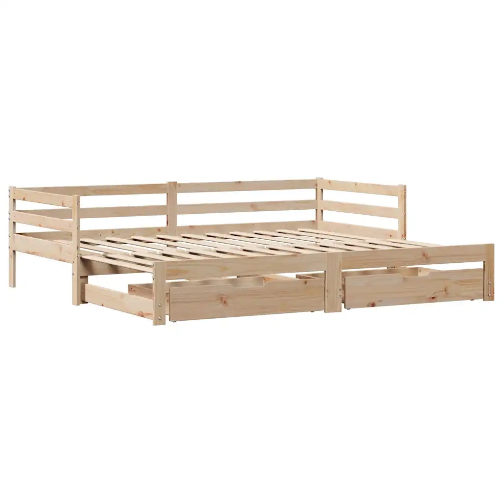 Divano Letto Estraibile con Cassetti senza Materasso 80x200 cm