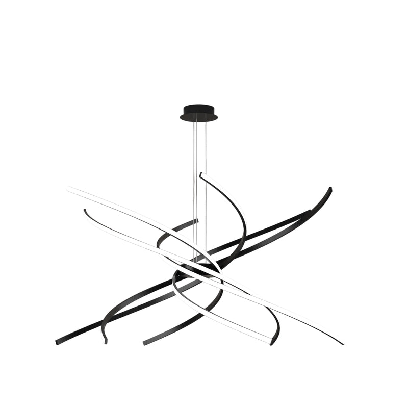 Lampadario a Led Moderno Top Light Tornado 88W 5950LM Nero - Luce bianca naturale - Lampadario a sospensione