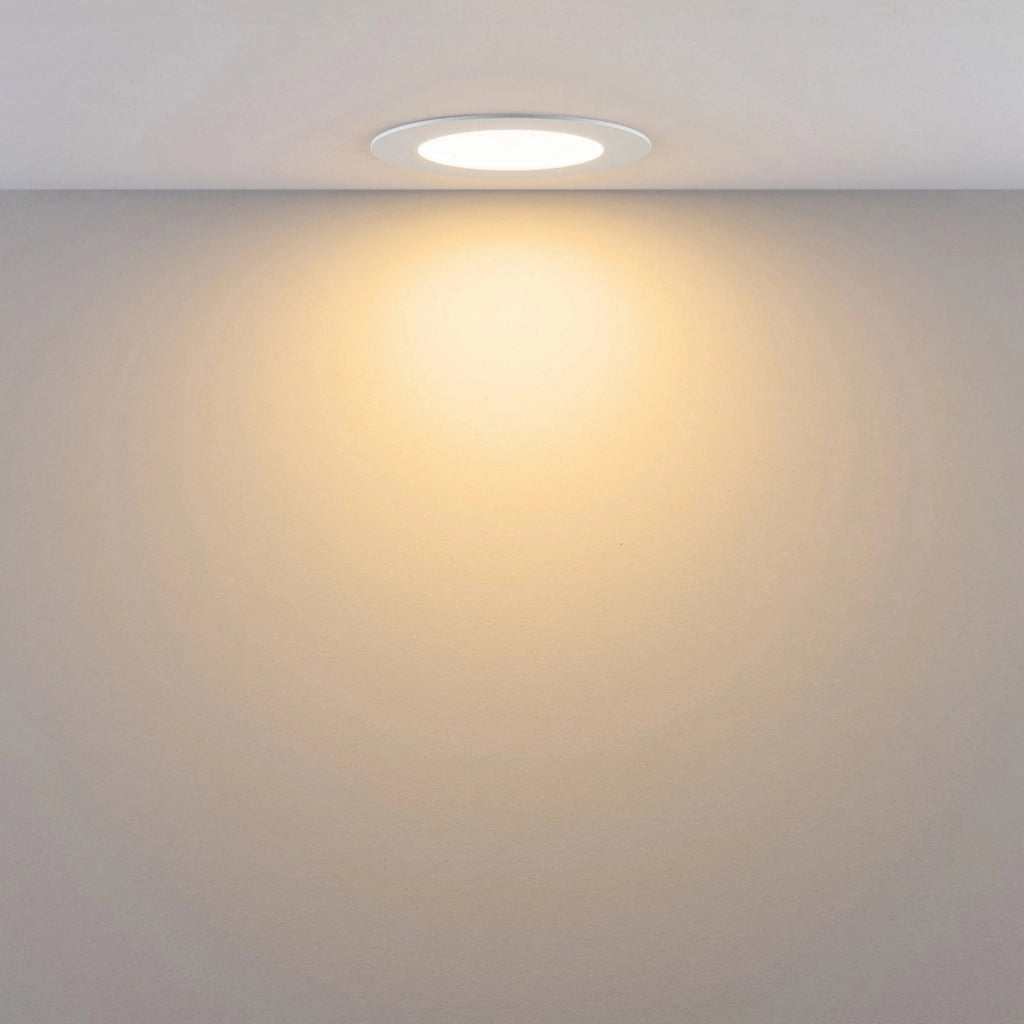 Faretto LED incasso pannello tondo slim DMX RGB multicolore luce calda 24V impermeabile cromoterapia box doccia bagno 12W foro 125mm