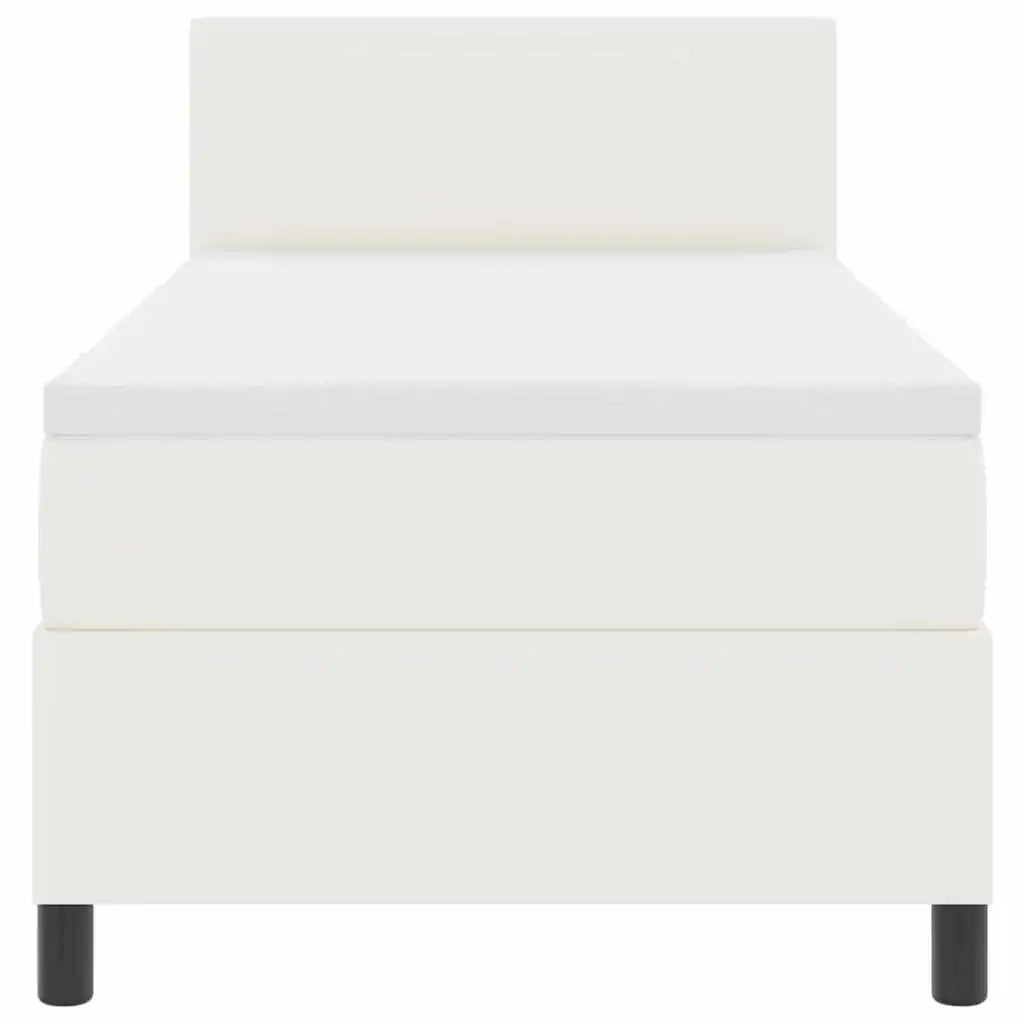 Letto a molle Crema e Bianco 100 x 200 cm Tessuto in Cords 3337501