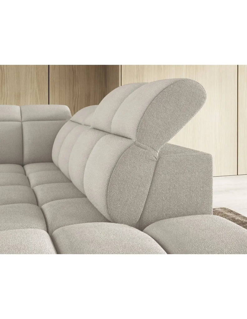 Divano ad angolo elettrico RONDA 4 posti beige – angolo destro