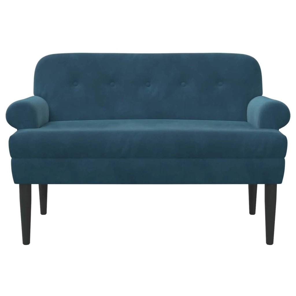 Loveseat con bottoni imbottiti Blu 120 x 66 x 78 cm Velluto 42041837