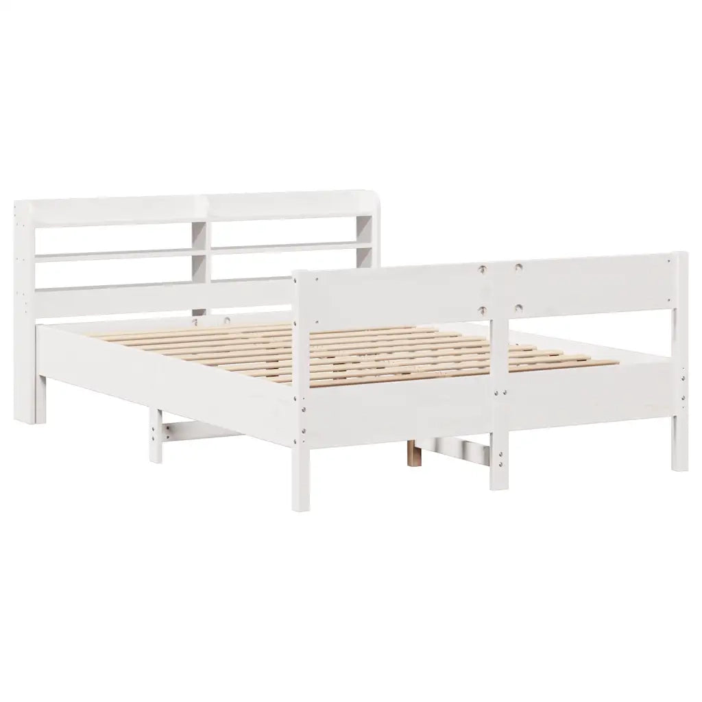Letto senza Materasso Bianco 120x190 cm Legno Massello di Pino