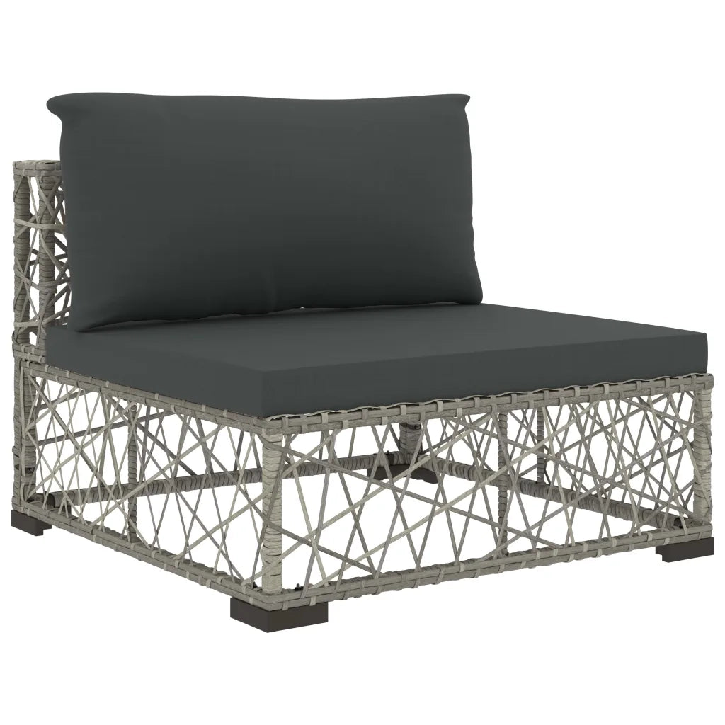 Set Divani da Giardino 8 pz con Cuscini in Polyrattan Grigio cod mxl 35793