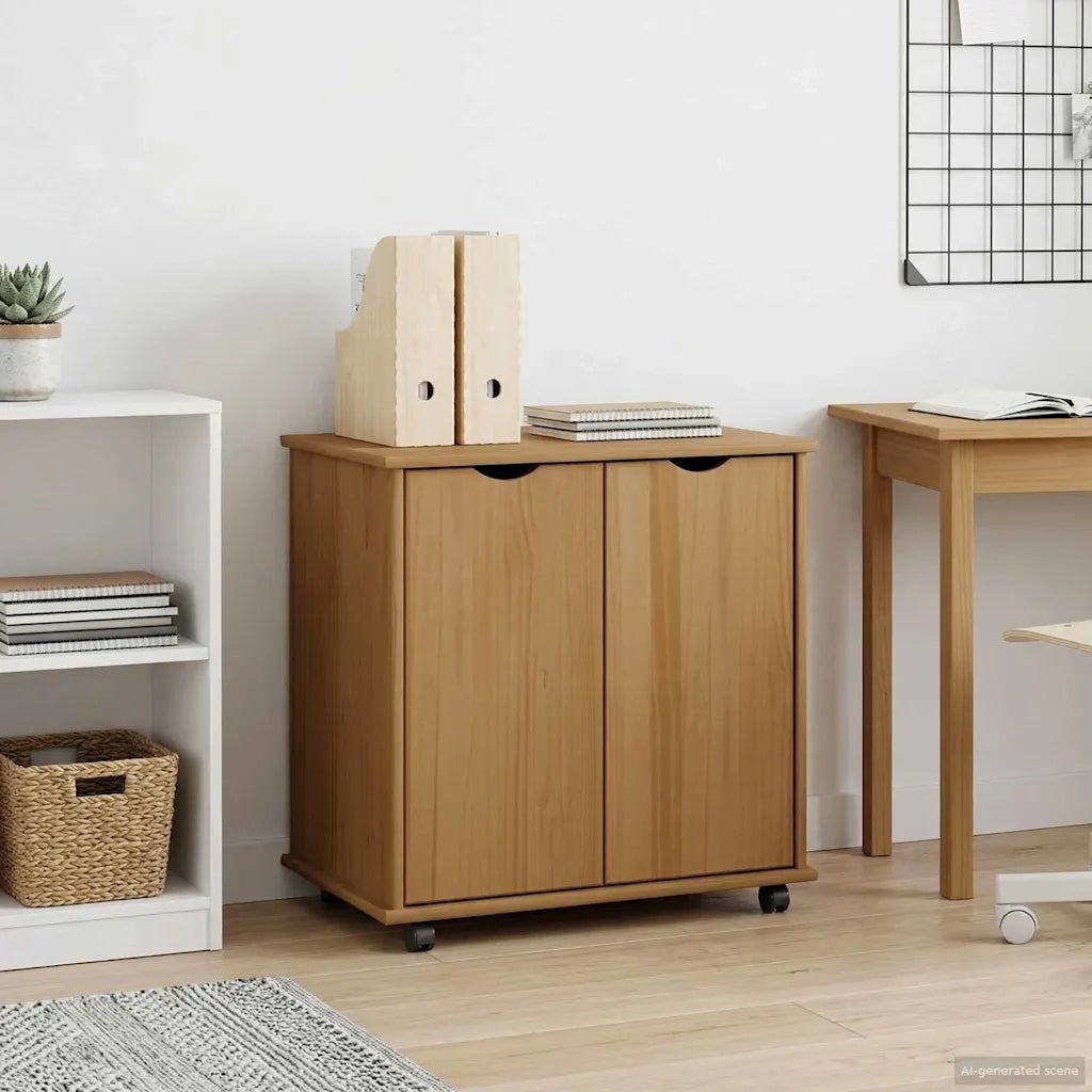 Mobile con Ruote con ruota Marrone miele 100 x 39 x 65,5 cm 42028384