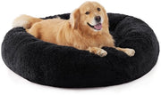 Letto per gatti e cani in piuma, Ø 115 cm, cuscino per gatti in piuma, letto a forma di pallone, colore nero