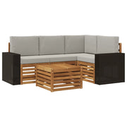 Set di divani da esterno 5 pcs Naturale e Grigio Chiaro 3384332