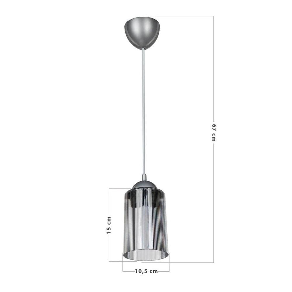 Lampada da soffitto Optical ASZ1027 con paralume in plastica fumè H67xL10.5