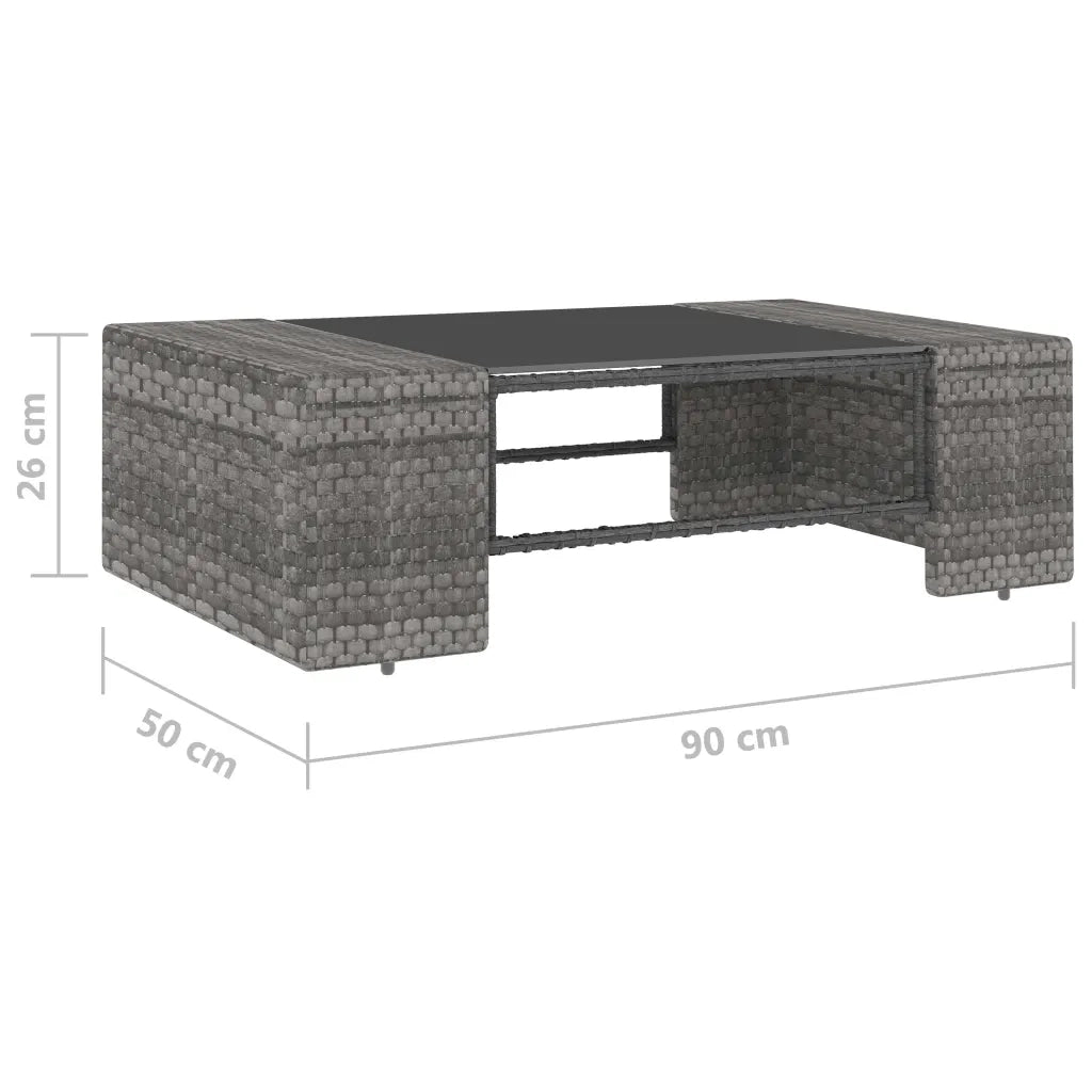 Set Divani da Giardino 2 pz | Set Salotto da Giardino in Polyrattan Grigio