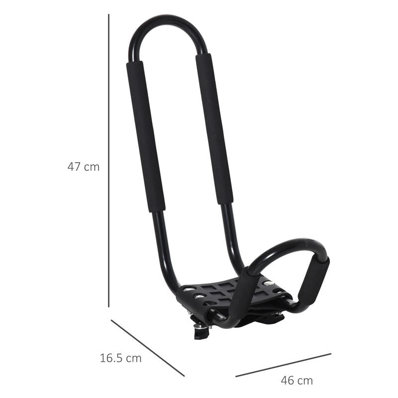 SET 2 STAFFE PORTA KAYAK CON ATTACCO UNIVERSALE 46X 16.5 X 47 CM  NERO