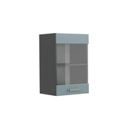 Vicco Mobile da cucina in vetro Grigio-blu 40 cm