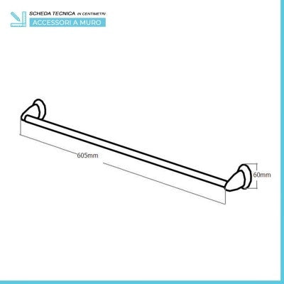 Set accessori a muro 6 pezzi in acciaio cromato viti incluse  Facile