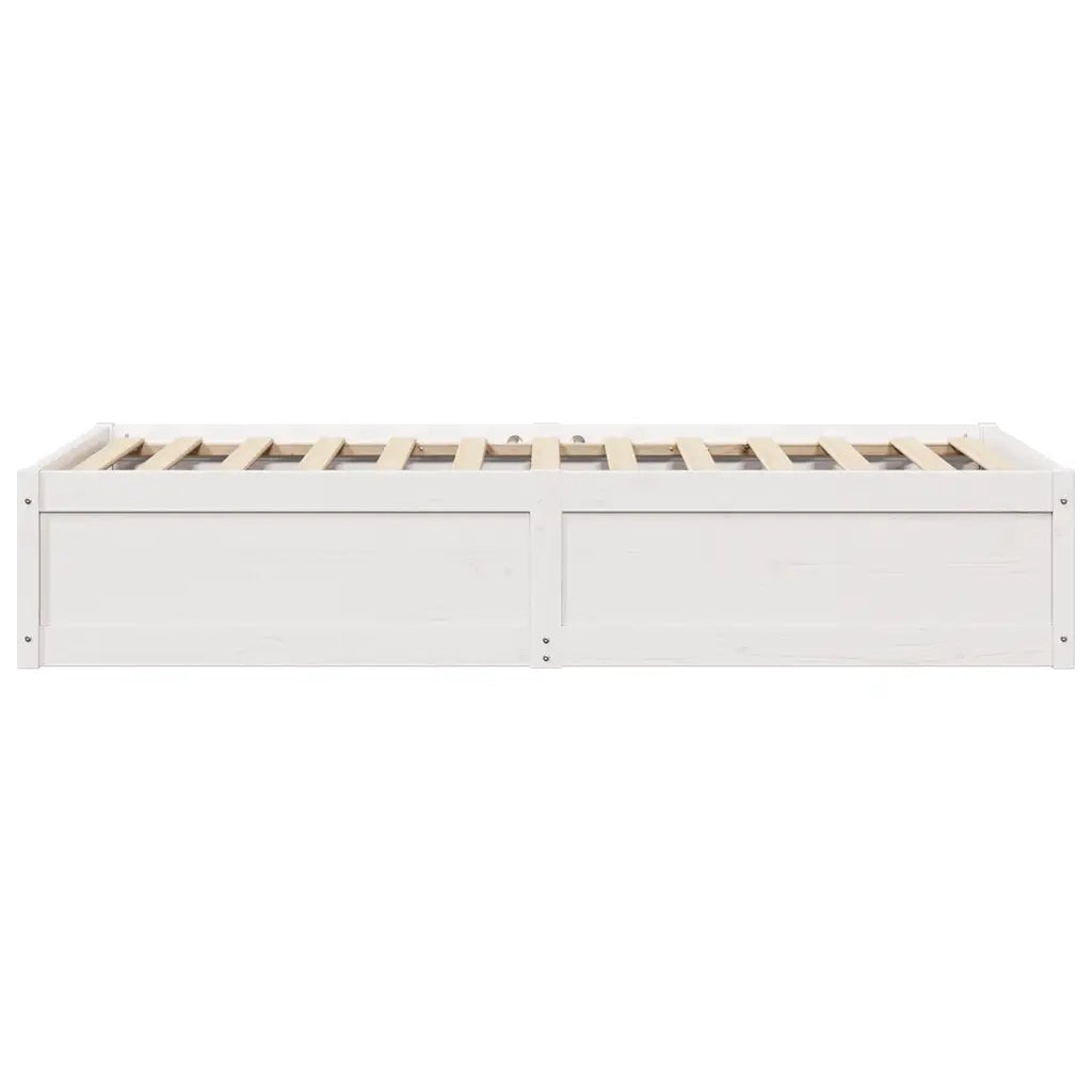 Letto senza Materasso Bianco 90x190 cm in Legno Massello Pino 846844